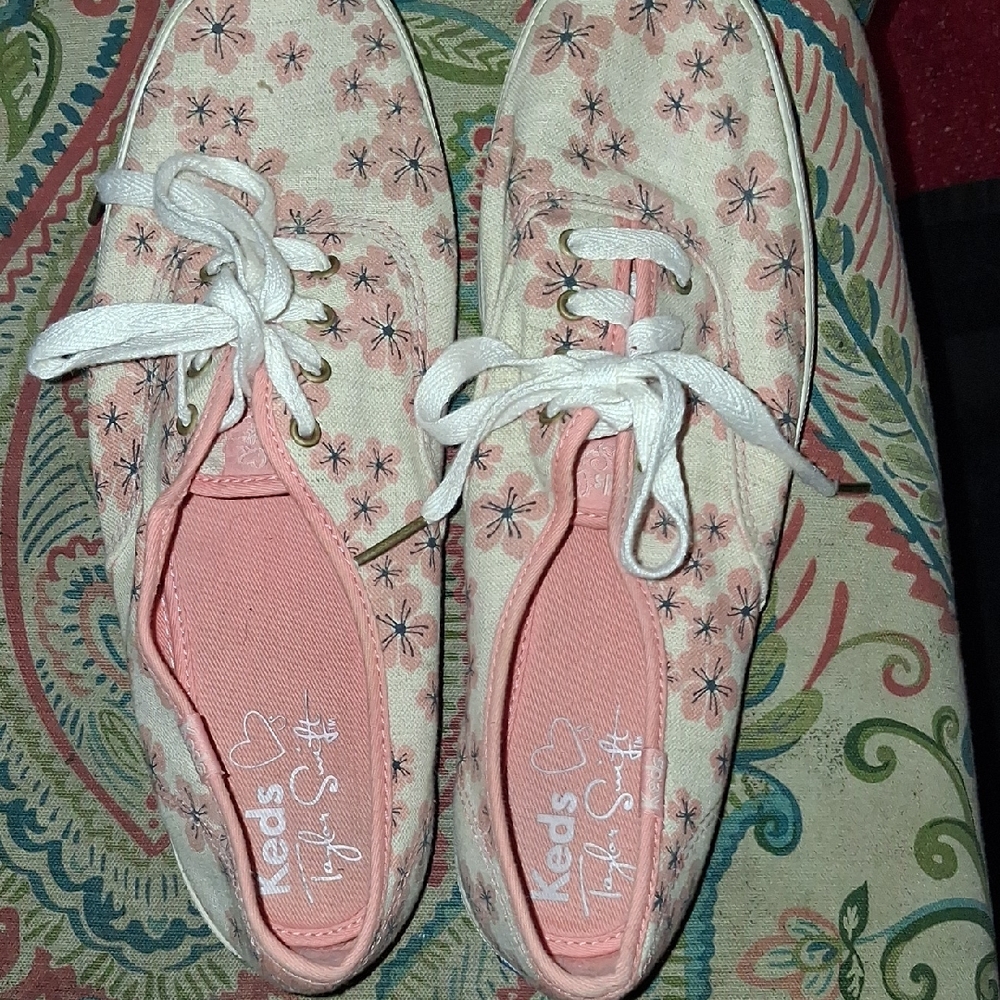 Taylor Swift Pink Floral Canvas Keds Sneakers